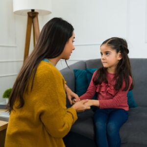 Mom and Daughter Talking