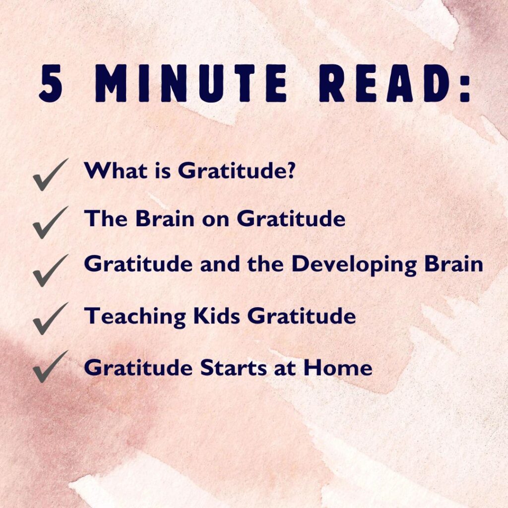 Teaching Kids Gratitude Table of Contents